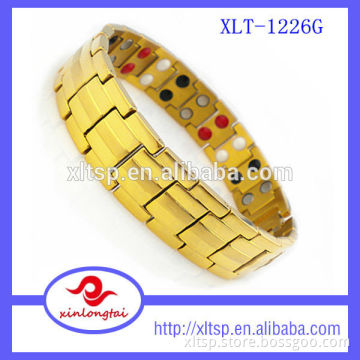 New gold bracelet designs 4 in 1 bio magnetic titanium bracelet